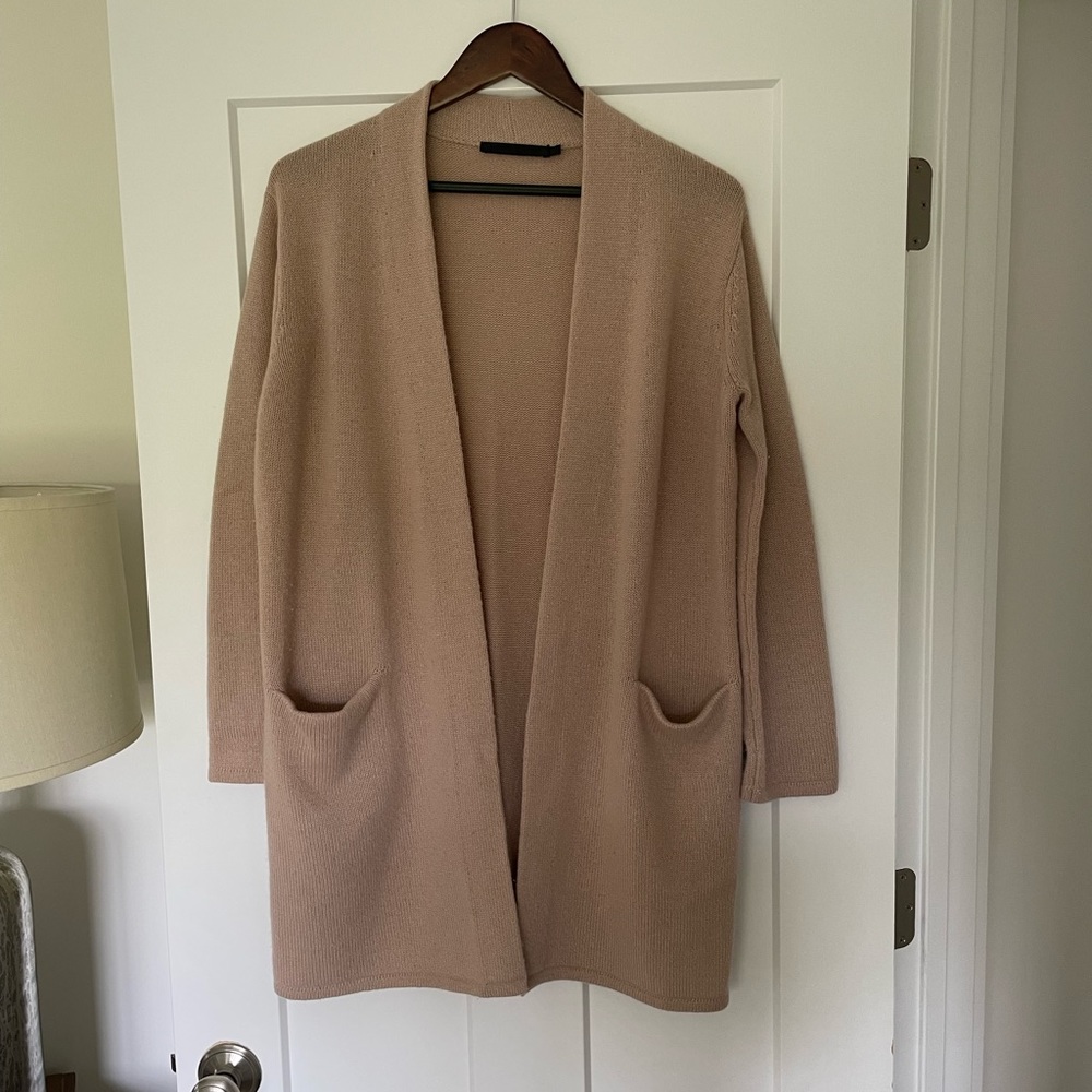Jenni Kayne Cashmere Sweater Coat Cardigan Blush Small